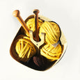 SOLD OUT KIT: I Knit SF Half Moon Rug Kit in Woven Basket
